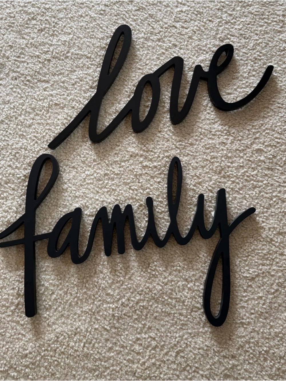 FAMILY & LOVE Wall Art Decorator Set Black Polywood NWOT Photo Wall Anniversary